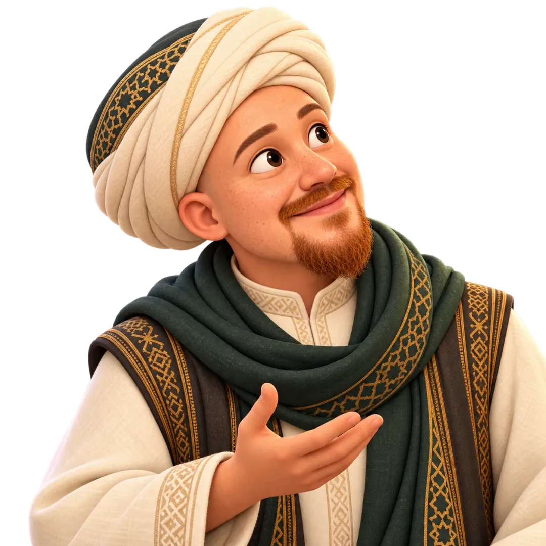 Illustration of the fictional Amjad Al-Jazari